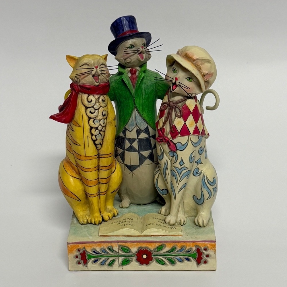 Jim Shore Caroling Cats Heartwood Creek 4010897 Christmas Figurine 2008 Retired